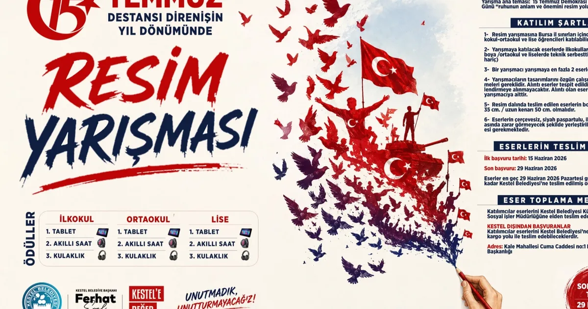 Kestel Belediyesi'nden 15 Temmuz'a Anlamlı Resim Yarışması