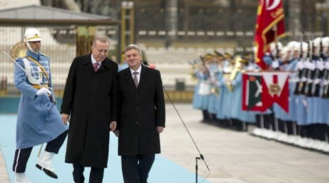 Cumhurbaşkanı Erdoğan, Makedonya Cumhurbaşkanı İvanov’u resmi törenle karşıladı