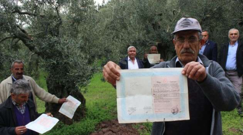 Bursa'da arazilerini ormana kaptıran köylülerden tapulu eylem