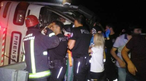 Bursa’da otobüs şarampole devrildi: Yaralılar var