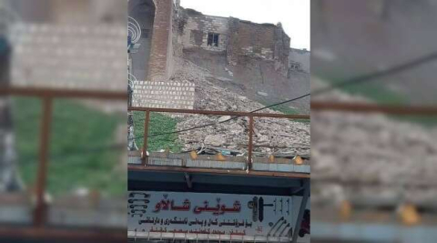 Erbil Kalesi’nin bazı bölümleri aşırı yağışlarda çöktü