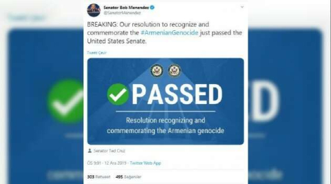 ABD Senatosu, 1915 olaylarını ‘Ermeni Soykırımı’ olarak niteleyen tasarıyı kabul etti