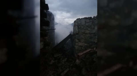 Artvin’in Yusufeli ilçesi Yaylalar köyünde yangın