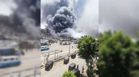 Mısır’da pazar yerinde yangın