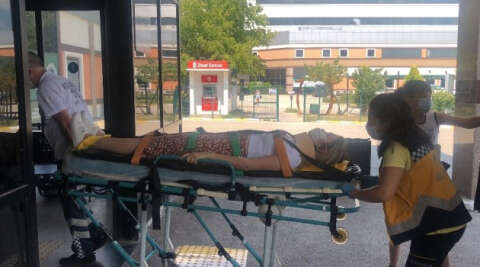 Otomobille bariyerlere çarpan genç kadın yaralandı