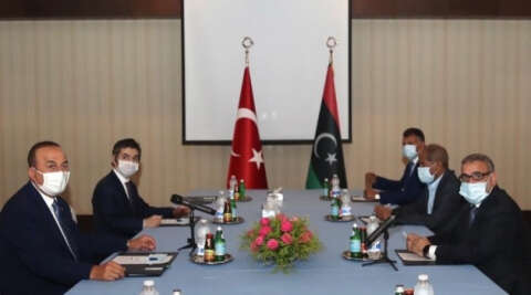 Bakan Çavuşoğlu, Libya Devlet Yüksek Konseyi Başkanı el-Mişri ile görüştü