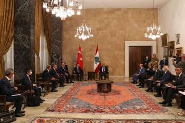 Cumhurbaşkanı Yardımcısı Oktay ve Bakan Çavuşoğlu, Lübnan Devlet Başkanı tarafından kabul edildi