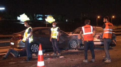 TEM’de zincirleme trafik kazası:2 yaralı