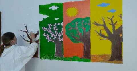 AFAD gönüllüleri, çocuklar için sınıfları boyadı