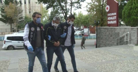 Uyuşturucu kaçakçısı emekli polis Erzurum Adliyesine getirildi