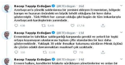 Erdoğan: “Türk Milleti tüm imkanlarıyla Azerbaycanlı kardeşlerinin yanındadır”