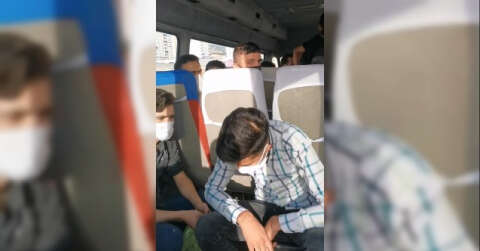 14 kişilik koltuğun bulunduğu minibüsten 22 kişi çıktı