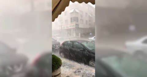 Anadolu Yakası’nda ceviz büyüklüğünde dolu yağışı etkili oluyor