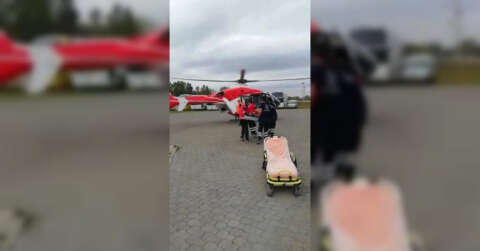Ambulans helikopter 82 yaşındaki hasta için havalandı