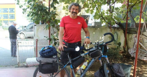 Bisikletiyle Türkiye turuna çıktı