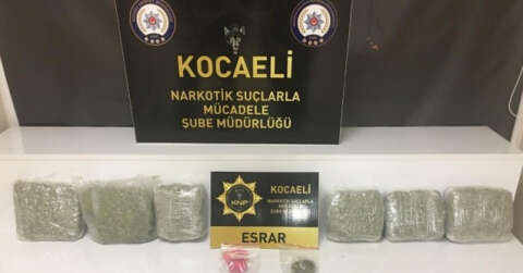 Kocaeli’de 11 kilo 900 gram esrarla yakalanan 5 kişi gözaltına alındı