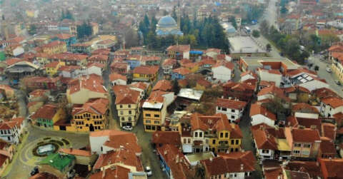 Boş kalan asırlık Odunpazarı Evleri havadan görüntülendi