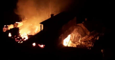 Trabzon’un Araklı ilçesi Taşgeçit mahallesinde yangın