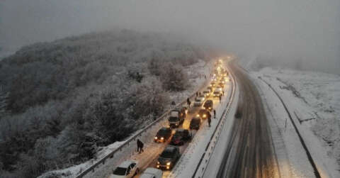 Zonguldak-Ereğli karayolu kar nedeniyle kapandı