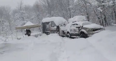 Yalova’da kar nedeniyle mahsur kalan kampçılar kurtarıldı