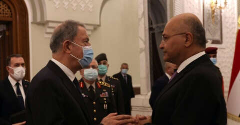 Bakan Akar, Irak Cumhurbaşkanı Salih ile görüştü