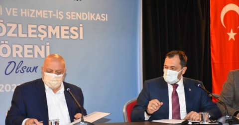Süleymanpaşa Belediye işçilerinin sözleşme sevinci