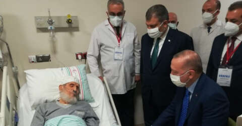 Cumhurbaşkanı Erdoğan’dan Fethi Sekin’in babası ile kanaat önderi Nazırlı’ya hastanede ziyaret