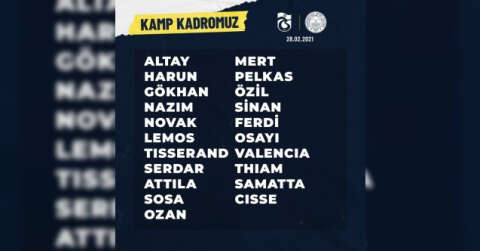 Fenerbahçe’de Trabzonspor maçının kamp kadrosu açıklandı