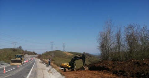 Heyelan bölgesinde servis yolu çalışmaları başladı