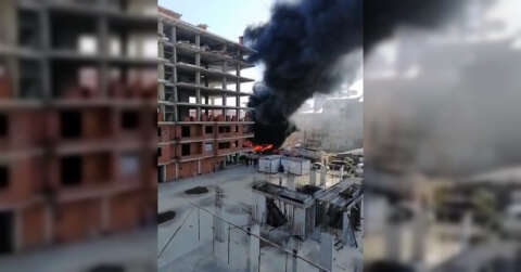 Trabzon’da lastikçi dükkanında yangın