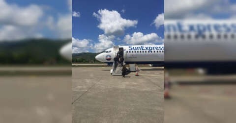 Almanya’dan gelen gurbetçiler Zonguldak Havalimanına iniş yaptı