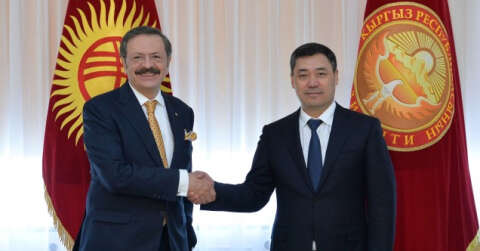 Kırgızistan Cumhurbaşkanı Caparov, TOBB Başkanı Hisarcıklıoğlu’nu kabul etti