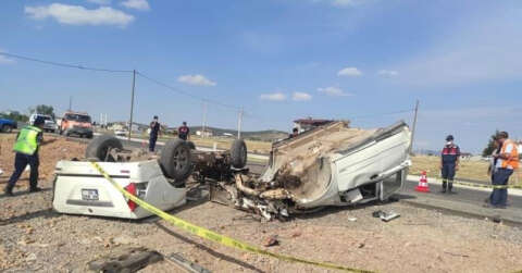 Konya’da kamyonet takla attı: 1 ölü, 1 yaralı