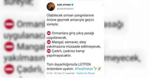 Sivas’ta ormanlık alanlara girişler yasaklandı