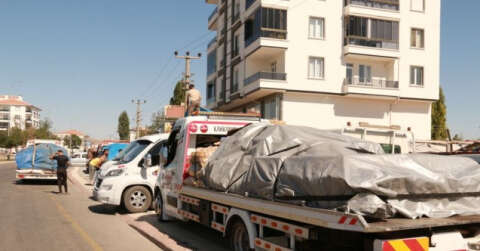 Aksaraylı oto çekiciler bu sefer araç değil yardım taşıdı