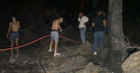 Fethiyeliler yangını söndürmek için seferber oldu