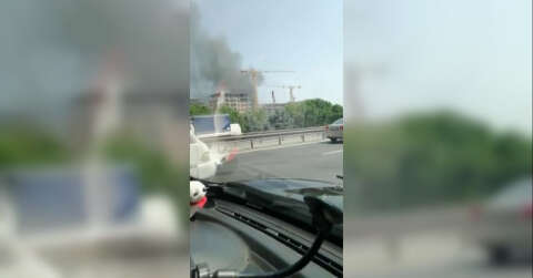 Kağıthane’de site inşaatında yangın