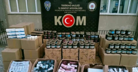 Tekirdağ’da 1 ton nargile tütünü ve 258 bin cinsel hap ele geçirildi