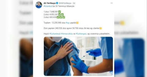 Vali Yerlikaya, İstanbul’daki aşılama oranını duyurdu