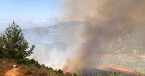 Lübnan’da ormanlık alanda yangın