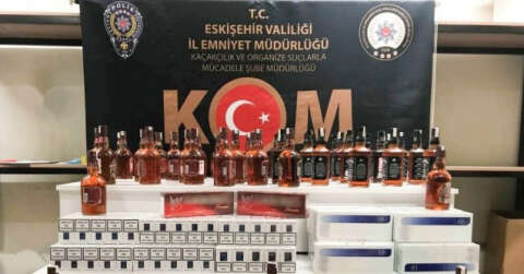 Eskişehir’de 42 şişe sahte içki ve 870 paket kaçak sigara ele geçirildi