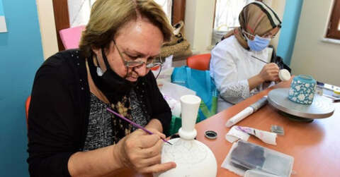 Yıldırımlı kadınlardan çini sanatına büyük ilgi