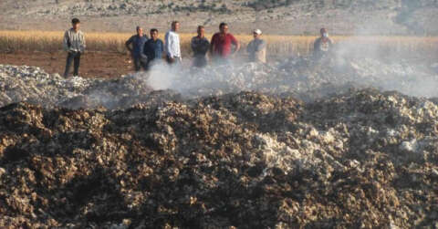 Araban Ovası’nda hasadı yapılmış 90 ton pamuk yandı