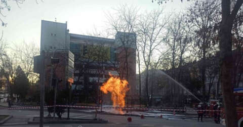 Ankara’da doğalgaz borusu patladı