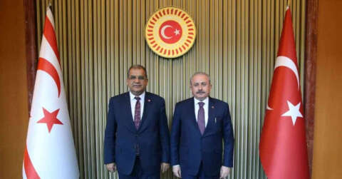 TBMM Başkanı Şentop, KKTC Başbakanı Faiz Sucuoğlu’nu kabul etti