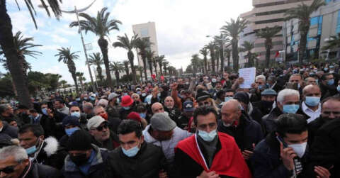 Tunus’ta Yasemin Devrimi’nin yıldönümünde halk sokağa indi
