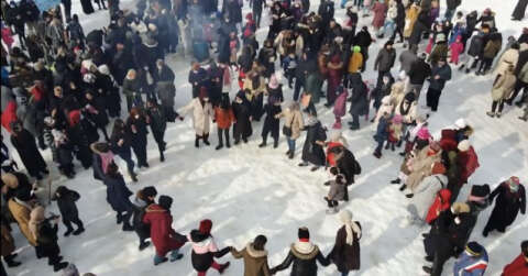 Çekmeköy’de ’Kar Şenliğinde’ vatandaşlar kemençe ve horon ile eğlenceye doydu