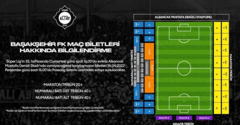Altay - Başakşehir maçının biletleri satışta