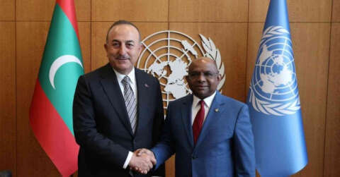 Dışişleri Bakanı Çavuşoğlu, BM 76. Genel Kurul Başkanı Shahid ile bir araya geldi