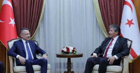 Cumhurbaşkanı Yardımcısı Oktay, KKTC Başbakanı ve Meclis Başkanı ile bir araya geldi